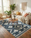 Sahara Chic Collection Area Rug -  Fez Rectangle Blue  lifestyle 40