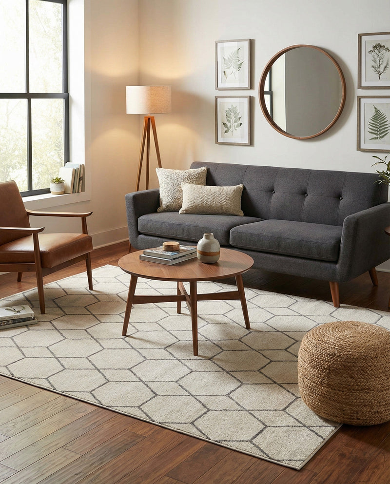 Trellis Mosaic Collection Area Rug - Arborville (Ivory) Rectangle Ivory  lifestyle 19