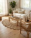 Woven Seaside Jute Collection Area Rug - Coastalhaven (Natural) Oval Natural  lifestyle 7