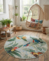 Seaside Blooms Collection Area Rug -  Tropic Round Multi  lifestyle 29
