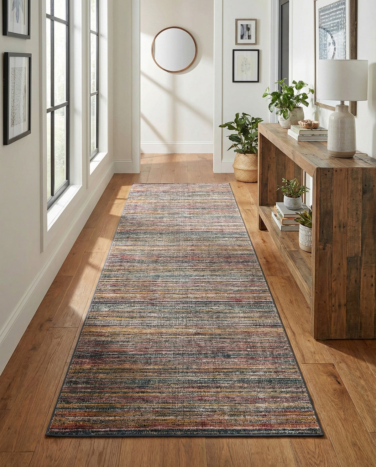 Jewel Oasis Collection Area Rug - Sapphire (Multi) Runner Multi  lifestyle 152