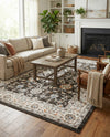 Savannah Elegance Collection Area Rug - Augusta (Fume Gray) Rectangle Fume Gray  lifestyle 14
