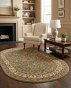 Jaipur Elegance Collection Area Rug -  Nahargarh (Green) Oval Green  lifestyle 45