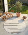 Urban Terrace Collection Area Rug -  Brooklyn Round White and Black  lifestyle 48