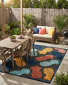 Caribbean Terrace Collection Area Rug -  Nevis Rectangle Black  lifestyle 31