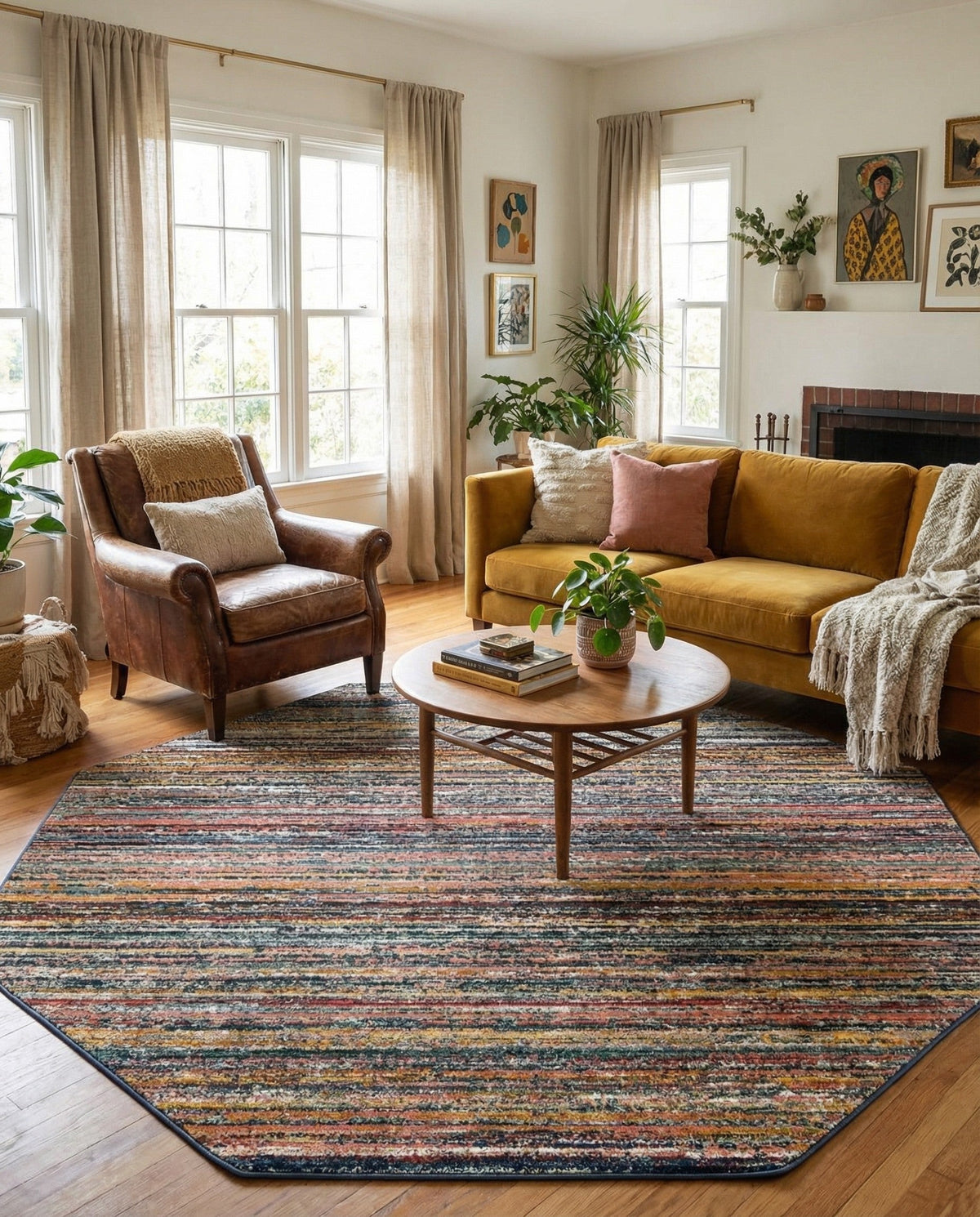 Jewel Oasis Collection Area Rug - Sapphire (Multi) Octagon Multi  lifestyle 118