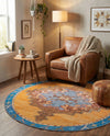 Heritage Elegance Collection Area Rug -  Winterthur (Orange) Round Orange  lifestyle 33
