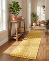 Marrakech Lattice Collection Area Rug - Medina (Yellow) Runner Yellow  lifestyle 47