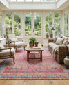 Patio Heritage Collection Area Rug -  Serenity Rectangle Vintage Salmon Coral  lifestyle 7