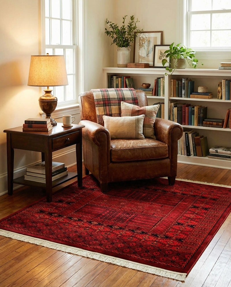 Samarkand Elegance Collection Area Rug -  Ark Square Red  lifestyle 58
