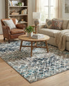 Mediterranean Lattice Collection Area Rug - Santorini (Multi Gray Blue) Rectangle Multi Gray Blue  lifestyle 8