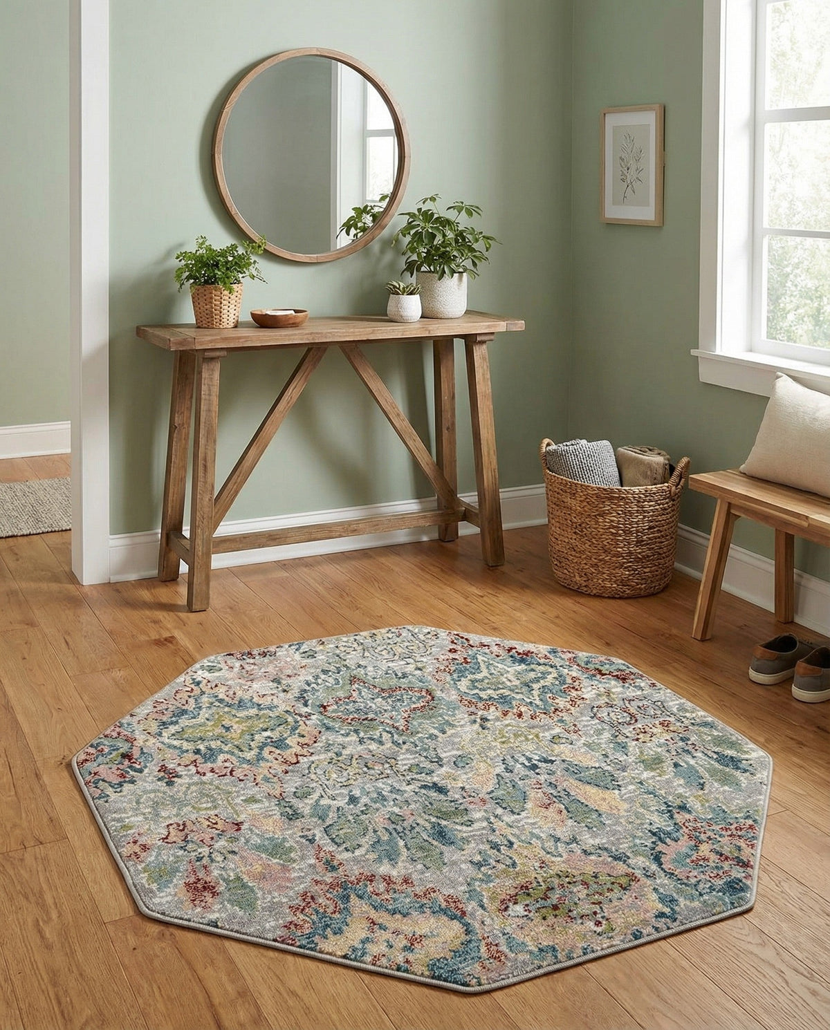 Savannah Elegance Collection Area Rug -  Forsyth Octagon Multi  lifestyle 159