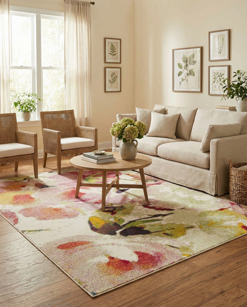 Venetian Elegance Collection Area Rug -  Marghera Square Ivory  lifestyle 59