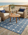 Seaside Haven Rugs Collection Area Rug - Sapphire (Blue) Square Blue  lifestyle 73