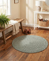 Highland Woven Jute Collection Area Rug - Glenmore (Green) Round Green  lifestyle 52