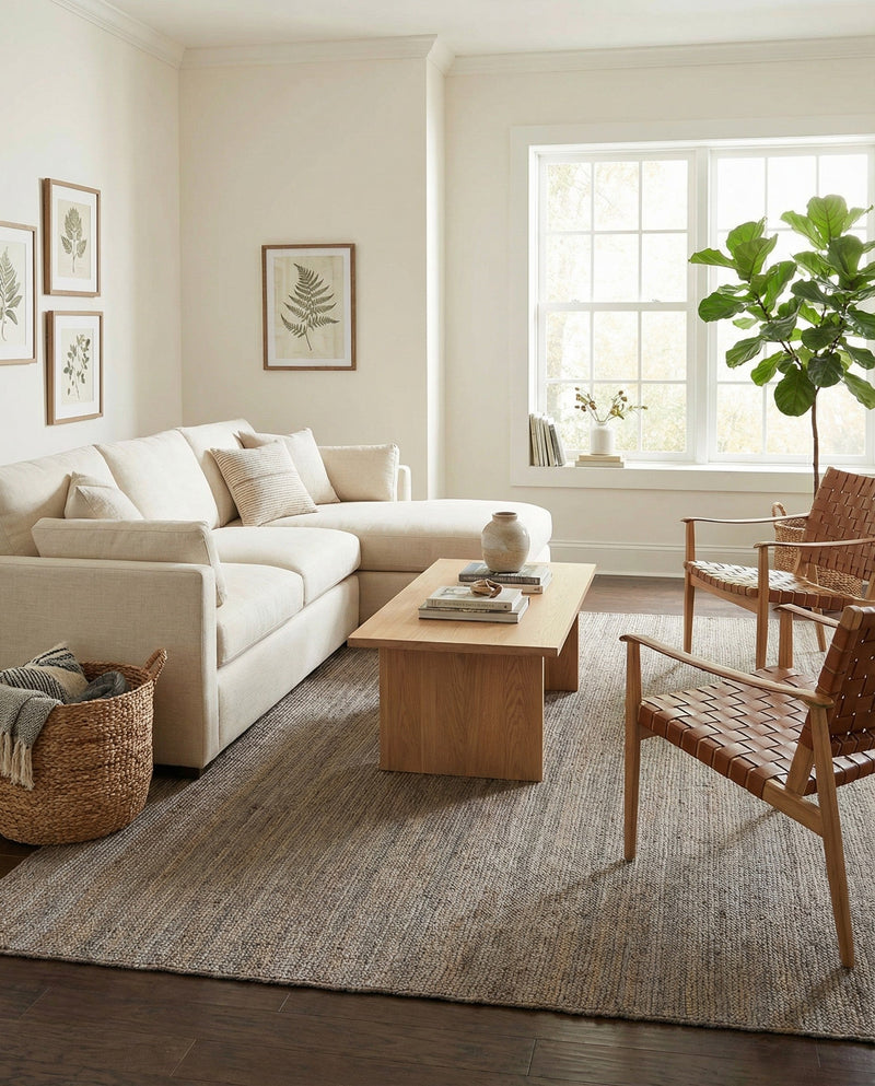Woven Seaside Jute Collection Area Rug - Savannah (Gray) Rectangle Gray  lifestyle 5