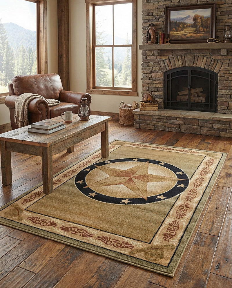 Frontier Trails Collection Area Rug - Redwood Rectangle Green  lifestyle 39