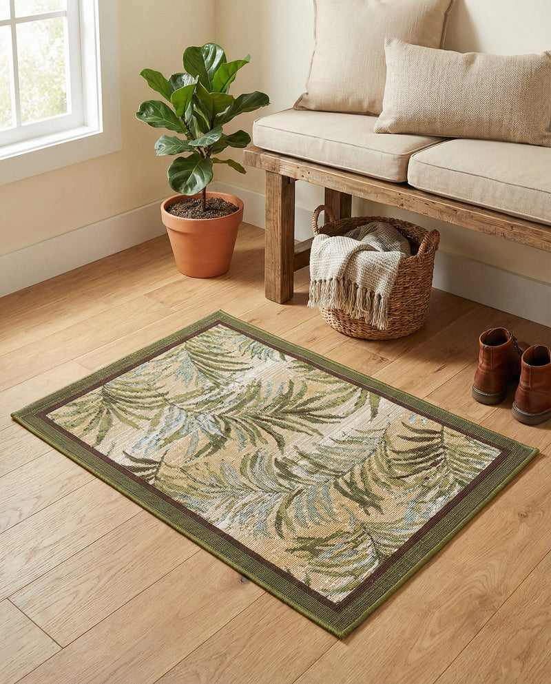 Seaside Blooms Collection Area Rug -  Verdant Rectangle Green  lifestyle 18