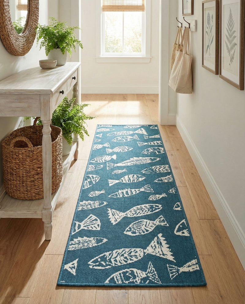 Seaside Haven Rugs Collection Area Rug -  Oceanview Runner Blue  lifestyle 78