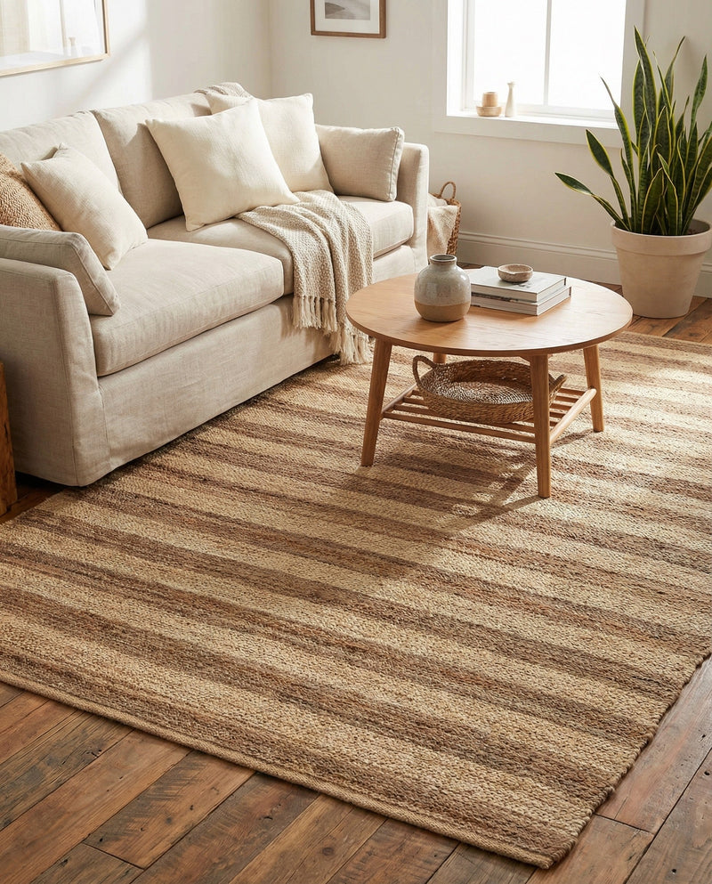 Woven Seaside Jute Collection Area Rug - Nantucket Rectangle Natural Ivory  lifestyle 12