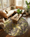 Seaside Blooms Collection Area Rug -  Lotus Round Green  lifestyle 84