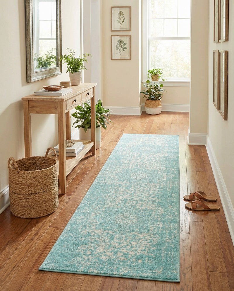 Georgetown Rugs Collection Area Rug - Dupont (Aqua) Runner Aqua  lifestyle 70
