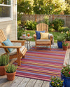 Seaside Stripes Collection Area Rug - Azul Rectangle Multi  lifestyle 30