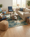 Chromatic Oasis Collection Area Rug -  Serene Rectangle Light Blue  lifestyle 19