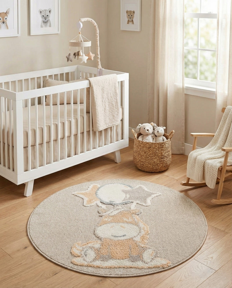 Wonder Tykes Collection Area Rug - Enchanted Round Peach Blossom  lifestyle 55