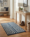 Aegean Labyrinth Collection Area Rug -  Mykonos Rectangle Navy Blue  lifestyle 24