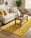 Marrakech Lattice Collection Area Rug - Medina (Yellow) Rectangle Yellow  lifestyle 18
