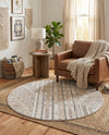 Cascade Range Collection Area Rug - Hood (Ivory) Round Ivory  lifestyle 79