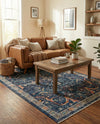 Seville Stripes Collection Area Rug -  Malaga (Navy Blue) Rectangle Navy Blue  lifestyle 14