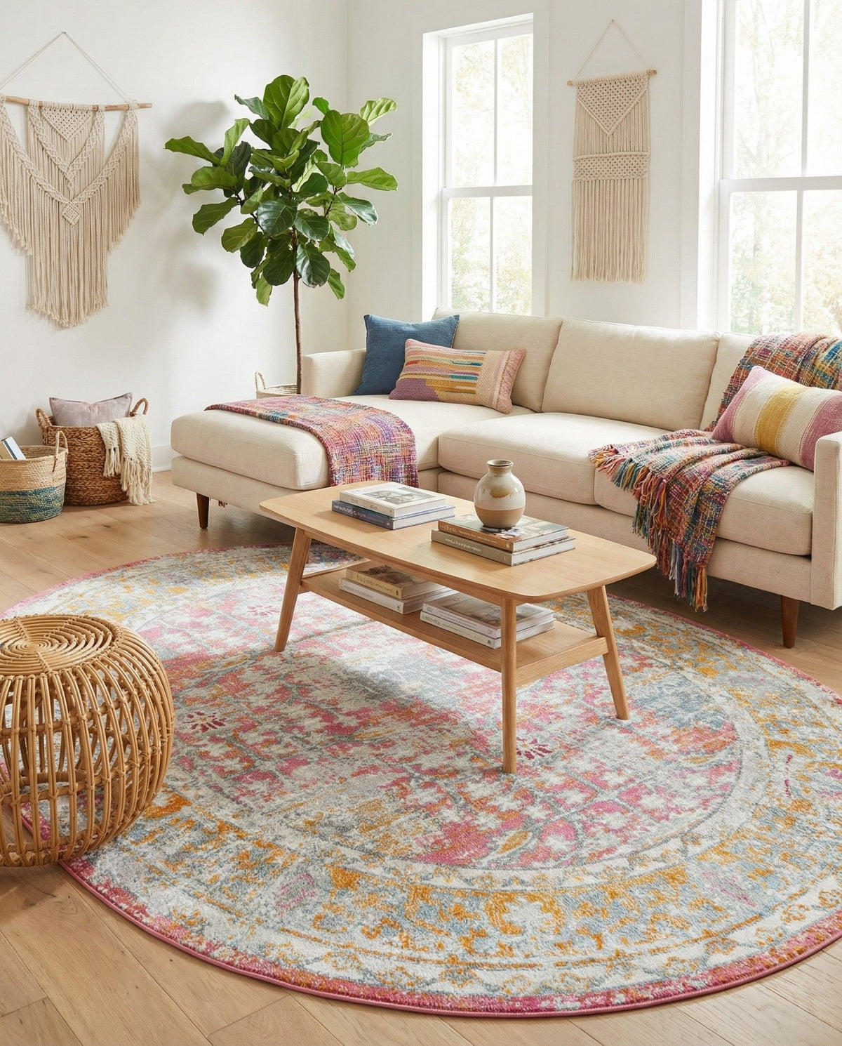 Arcadia Rugs Collection Area Rug -  Olympus Oval Pink  lifestyle 83
