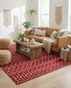 Marrakech Lattice Collection Area Rug - Medina (Red) Rectangle Red  lifestyle 8