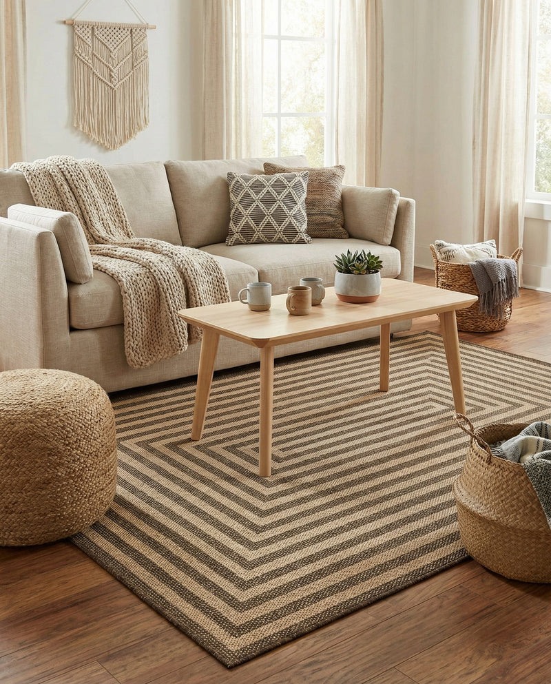 Sahara Sands Collection Area Rug -  Abydos Rectangle Natural and Brown  lifestyle 10
