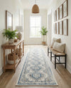 Savannah Elegance Collection Area Rug -  Tybee (Ivory Aqua) Runner Ivory Aqua  lifestyle 68