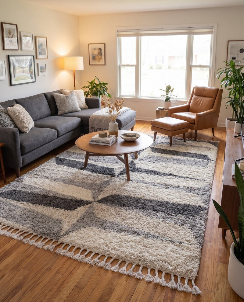 Cozy Cove Shag Collection Area Rug -  Tidewater Rectangle Gray  lifestyle 38