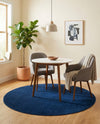 Soho Elegance Collection Area Rug - Chelsea (Navy Blue) Round Navy Blue  lifestyle 35
