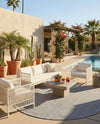 Jill Zarin Sedona Oasis Outdoor Collection Area Rug - Coconino (Silver Stars) Round Silver Stars  lifestyle 38