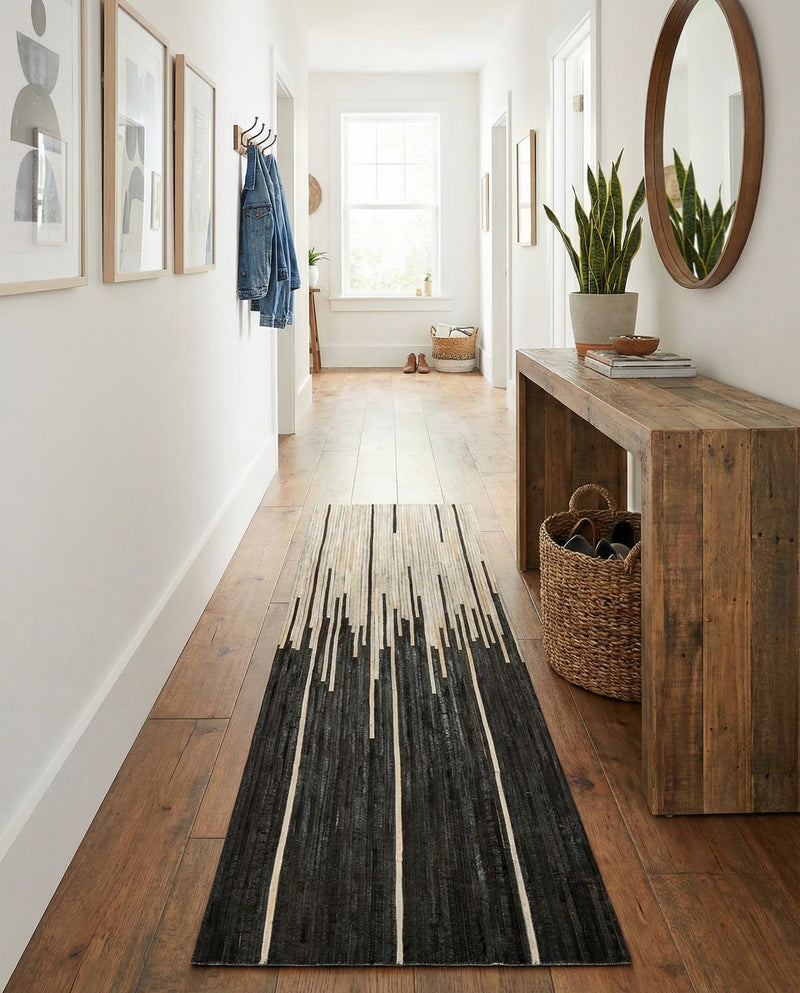Savannah Hideaway Collection Area Rug - Savannah Runner Black White  lifestyle 50
