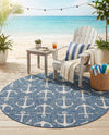 Seaside Haven Rugs Collection Area Rug - Sapphire (Blue) Round Blue  lifestyle 76