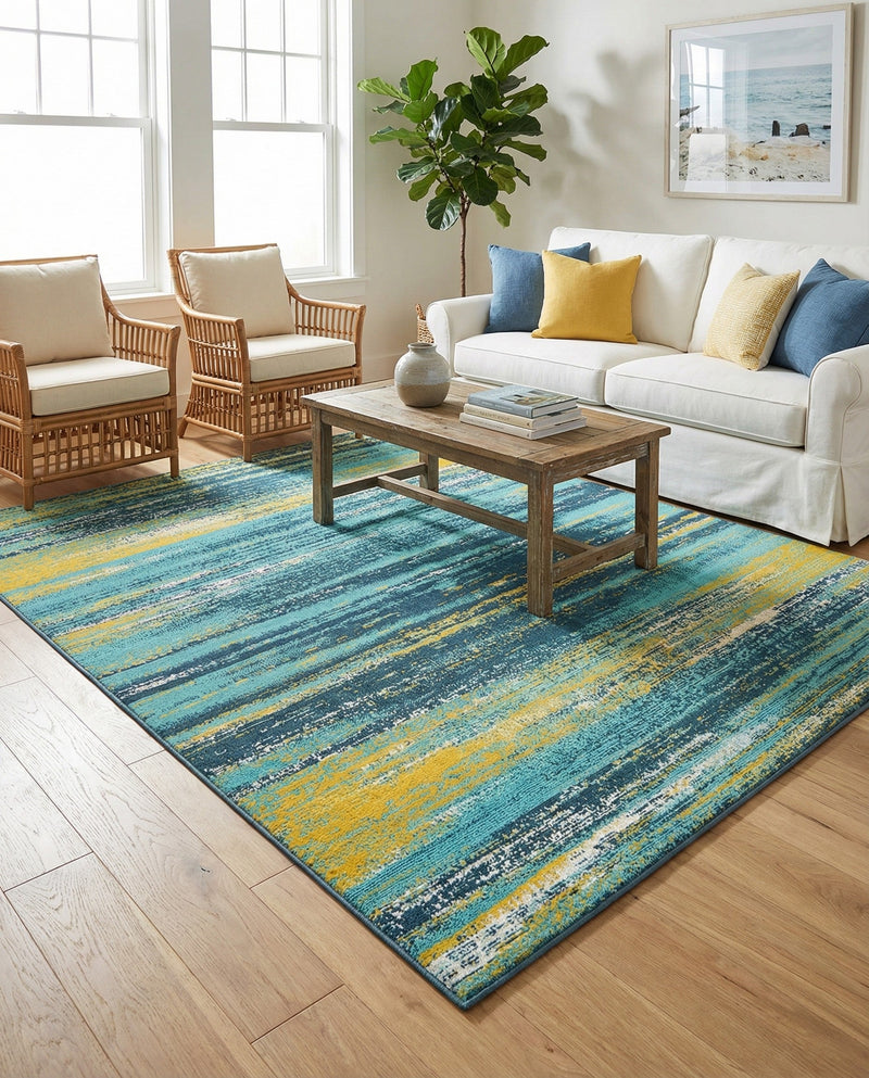 Seaside Haven Rugs Collection Area Rug -  Sandbar Rectangle Multi.Blue  lifestyle 16