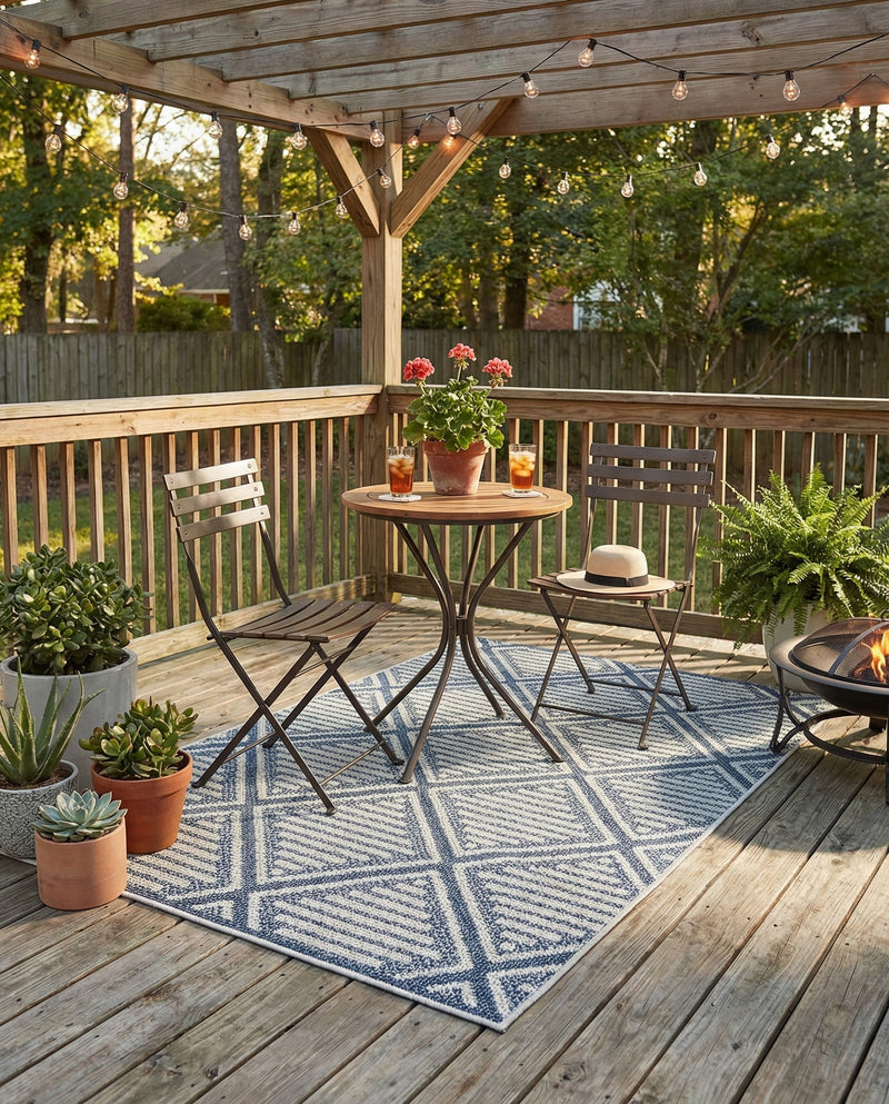 Savannah Pergola Collection Area Rug -  Eden Rectangle Navy Blue  lifestyle 6