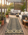 Urban Terrace Collection Area Rug -  Loft Runner Charcoal  lifestyle 77
