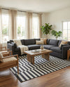 Seaside Stripes Collection Area Rug - Cabana (Charcoal) Rectangle Charcoal  lifestyle 9