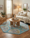 Arcadia Rugs Collection Area Rug -  Atlantis (Blue) Octagon Blue  lifestyle 43
