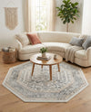 Adriana Terrace Collection Area Rug - Capri (Ivory) Octagon Ivory  lifestyle 62
