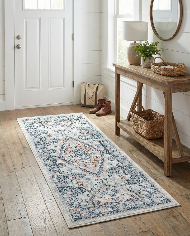 Aegean Elegance Washables Collection Area Rug -  Patmos Runner Ivory  lifestyle 38