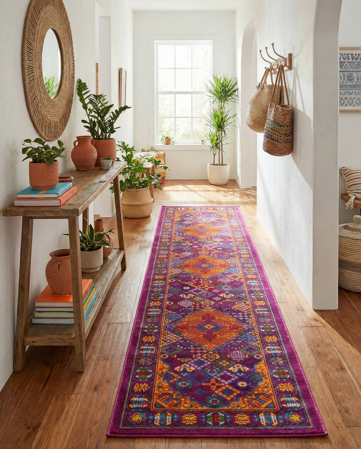 Caribbean Cove Collection Area Rug -  Mustique Runner Fuchsia  lifestyle 126